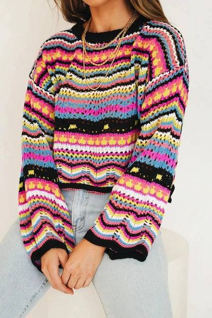 Trendy loose stitch sweater for women