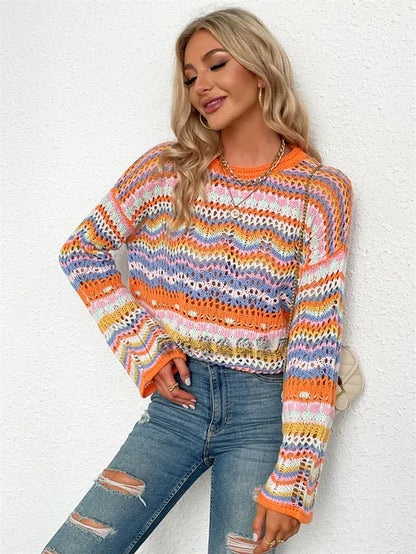 Trendy loose stitch sweater for women