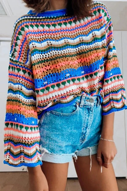 Trendy loose stitch sweater for women