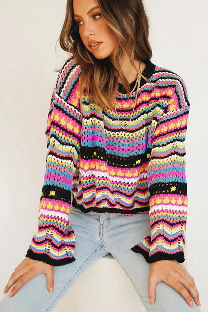 Trendy loose stitch sweater for women