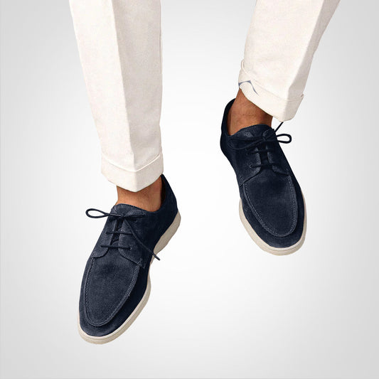 Men’s Suede Shoes – Low-Top Lace-Up – Moc Toe – Casual Versatile Fit