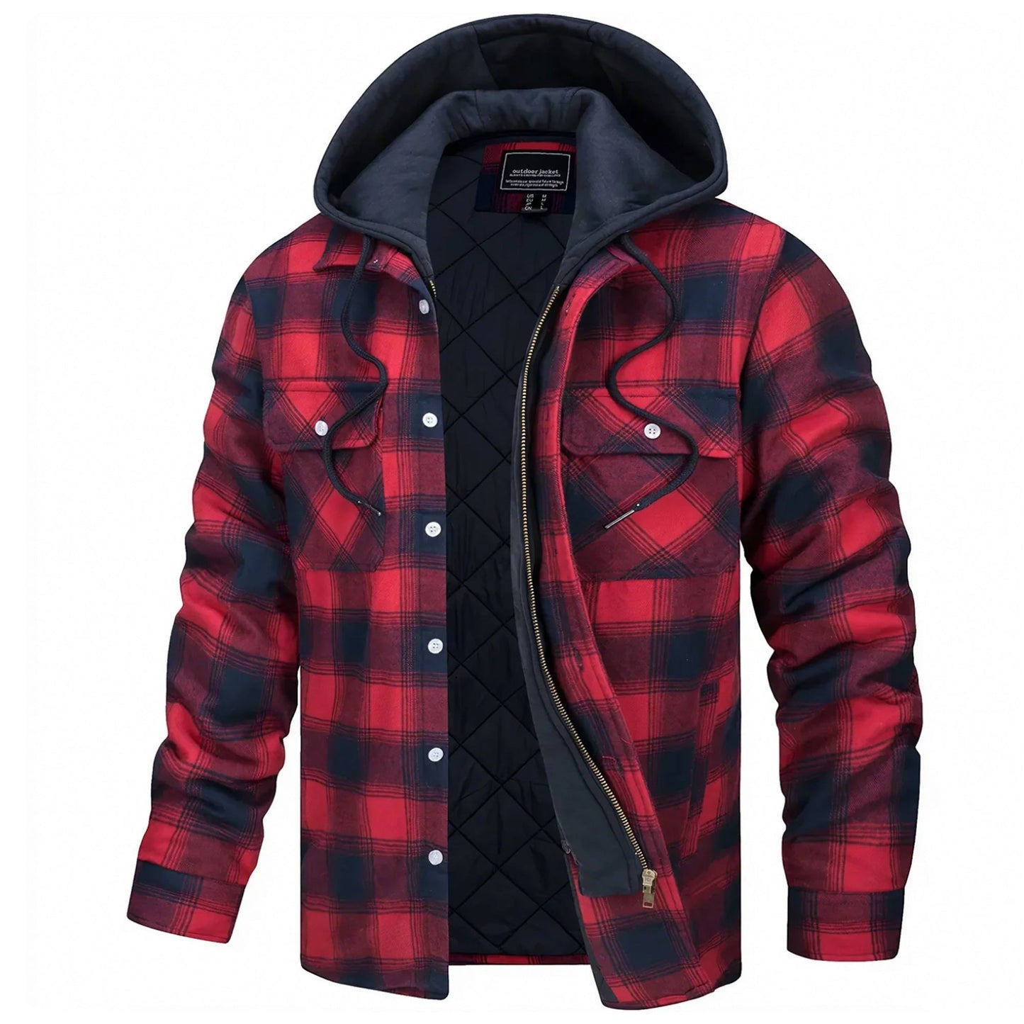 Men's checked long sleeve jacket