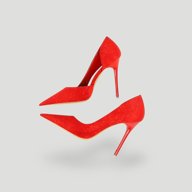 Women’s Stiletto Heels – Pointed Toe – Textured Luxury Finish – Sleek Slip-On Fit