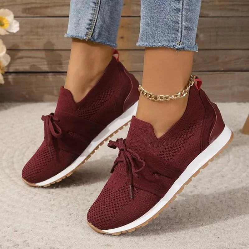 Women's mesh lace up shoes for orthopedic purposes