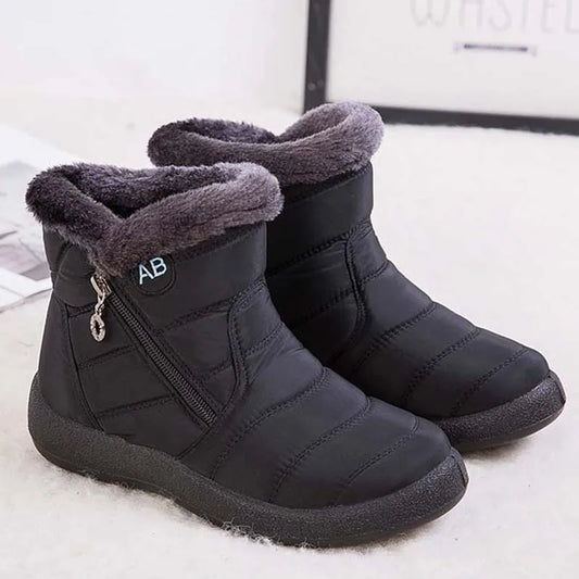 Women's waterproof casual boots with soft fur