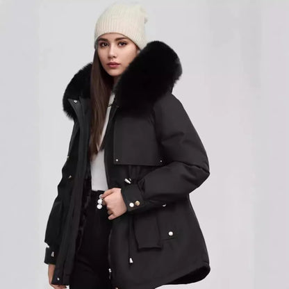 Women’s warm fur collar coat