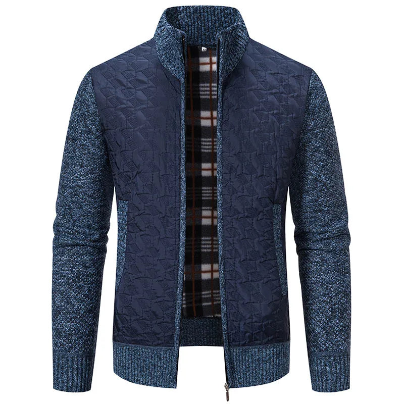 Men’s casual jacket with knitted sleeves