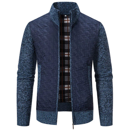 Men’s casual jacket with knitted sleeves