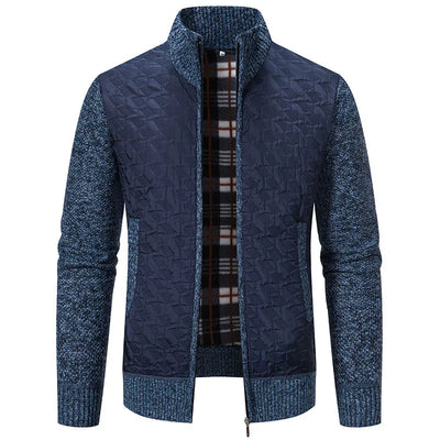 Men’s casual jacket with knitted sleeves