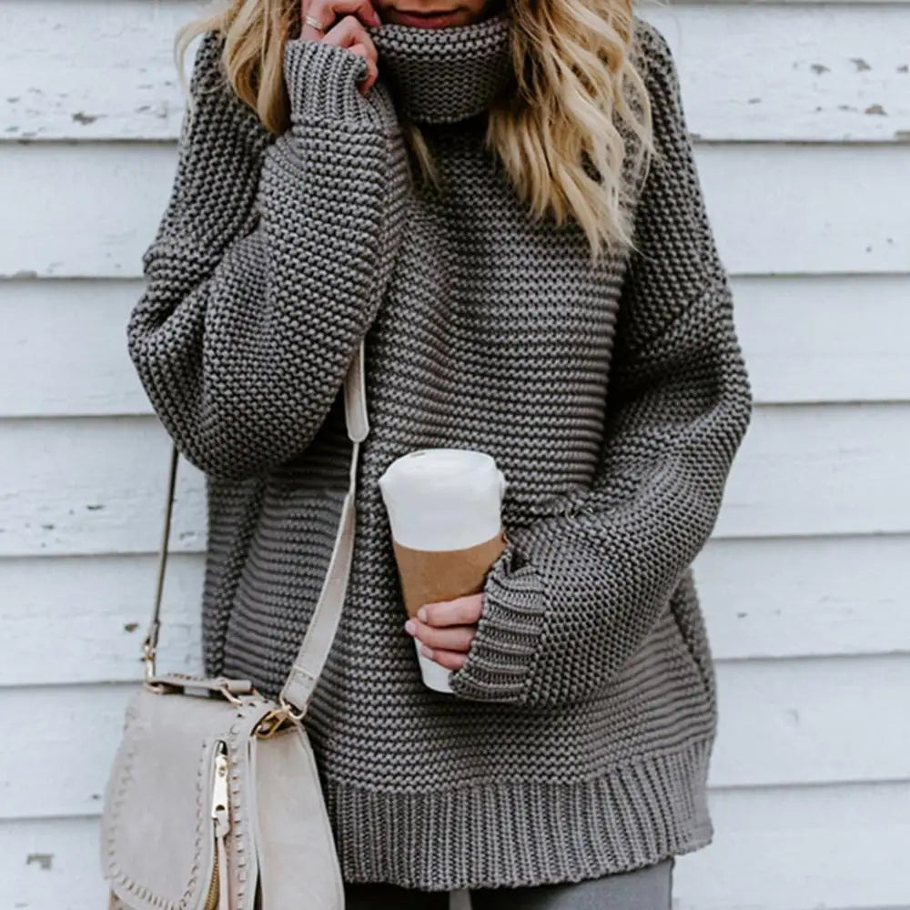 Women's loose roll-neck sweater