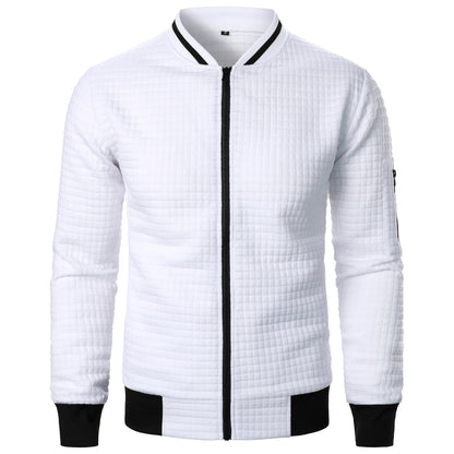 Men's casual stand collar zip up jacket