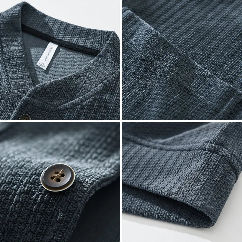 Men's knitted texture cardigan