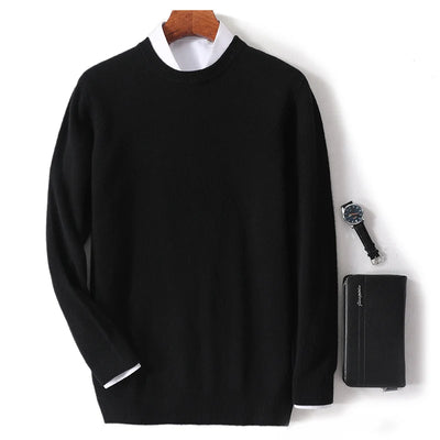 Men’s Crew Neck Sweater - Soft Knit - Wool Blend - Ribbed Cuffs & Hem - Regular Fit