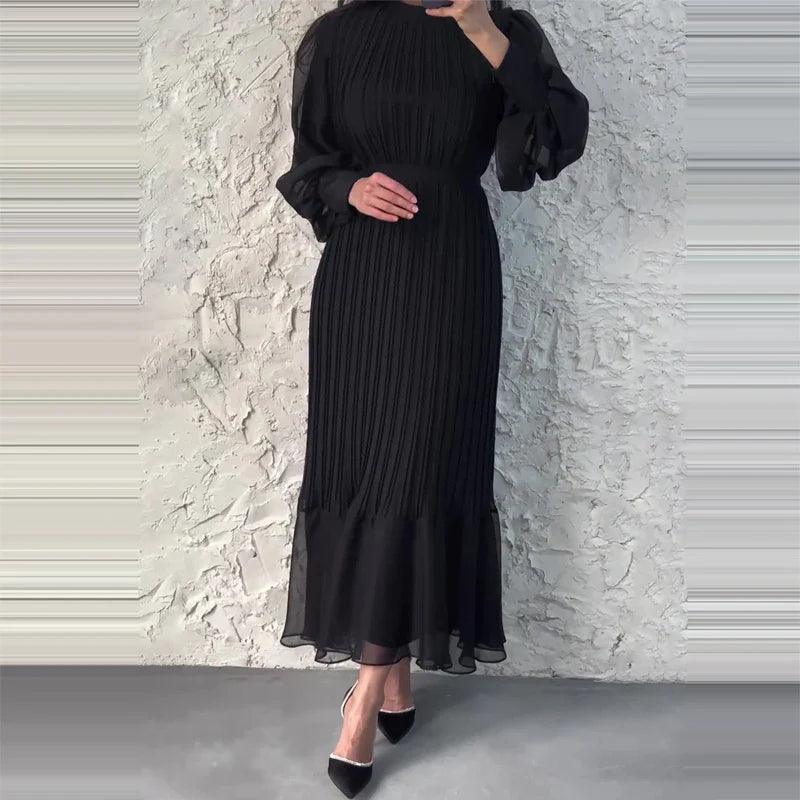 Pleated Midi Dress for Women – Elegant & Timeless Design