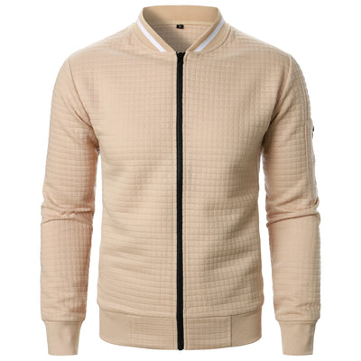 Men's casual stand collar zip up jacket