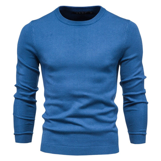 Men’s knitted sweater with ribbed sleeves