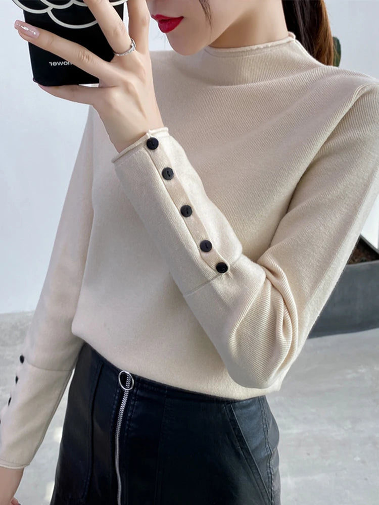 Women's knitted turtleneck sweater