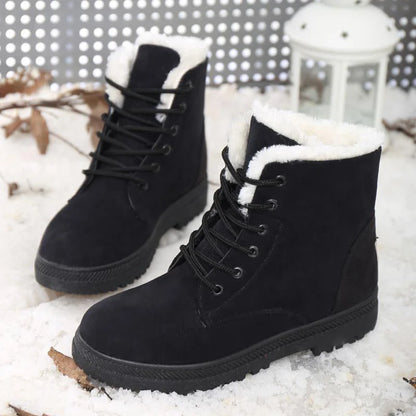 Lace-up women’s boots with thick sole