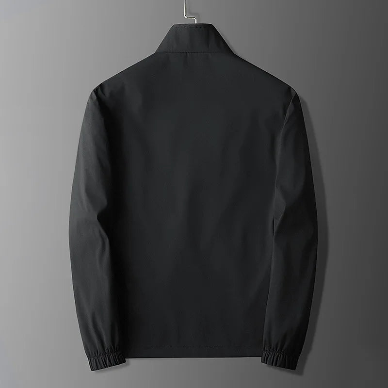 Men’s Jacket – Slim Fit – Lightweight – Stand Collar – Zippered Pockets – Elastic Cuffs