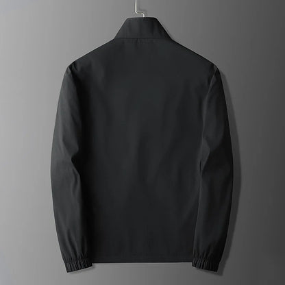 Men’s Jacket – Slim Fit – Lightweight – Stand Collar – Zippered Pockets – Elastic Cuffs