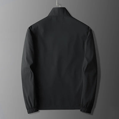 Men’s Jacket – Slim Fit – Lightweight – Stand Collar – Zippered Pockets – Elastic Cuffs