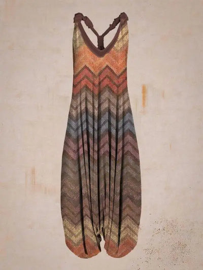 Women's Bohemian Jumpsuit - Halter Neck - Loose Fit - Harem Style - Full Length