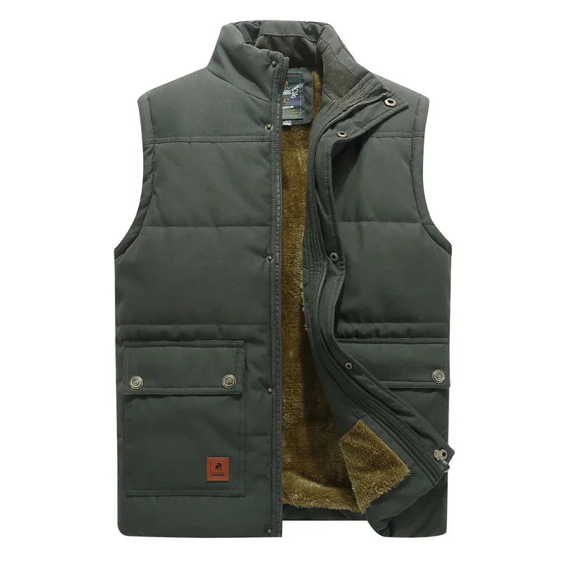 Men's sleeveless faux fur fleece vest