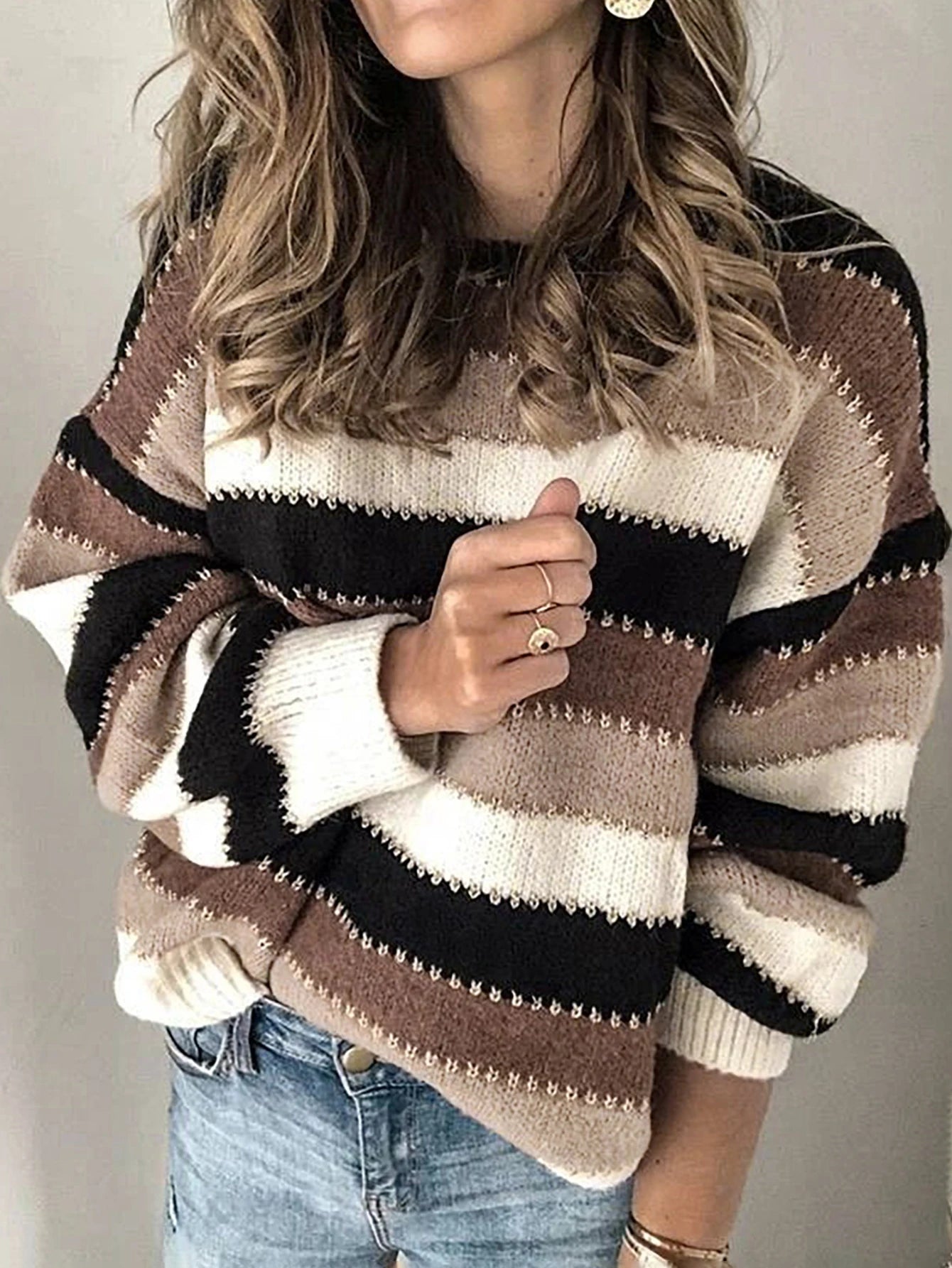 Women's striped knitted sweater