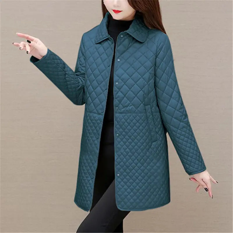 Women's winter checkered quilted jacket