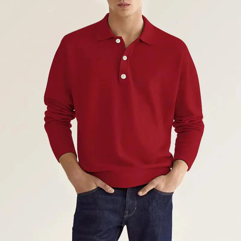 Polo shirt men’s long-sleeved slim fit