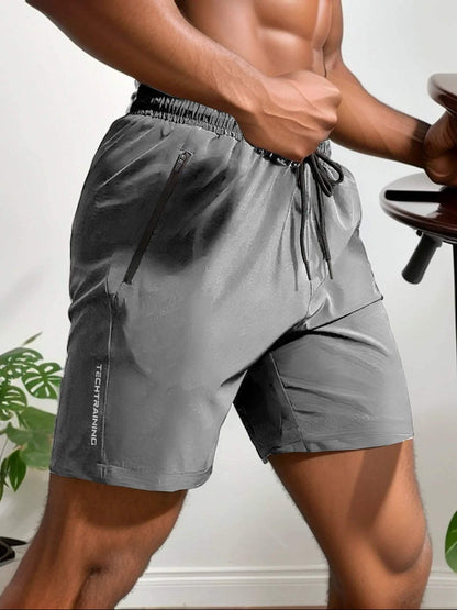 Men’s Athletic Shorts - Lightweight Moisture-Wicking - Stretch Fabric - Zip Pocket