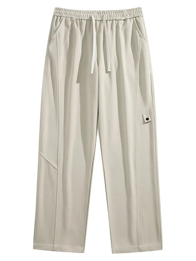Men’s Relaxed Fit Trousers - Soft Cotton Blend - Drawstring Waist - Casual Everyday Wear