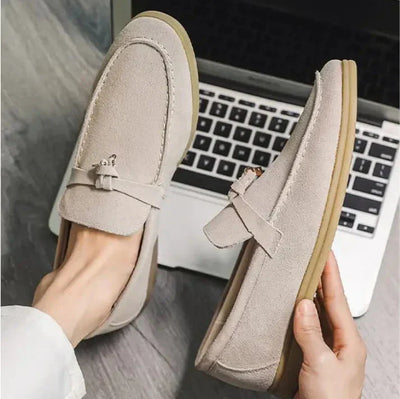 Men’s Suede Loafers – Slip-On Design – Rubber Sole – Smart-Casual Streamlined Fit
