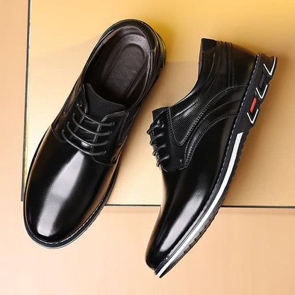 Men's casual outdoor pointed toe pu leather shoes