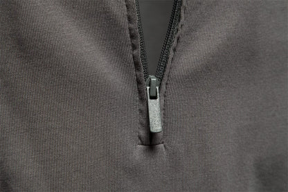 Men's casual zip lapel top with long sleeves