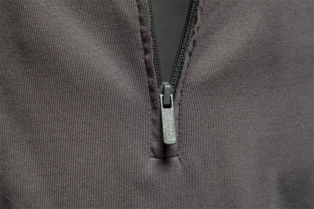 Men’s Long Sleeve Polo Shirt - Half Zip - Smart Casual - Structured Collar