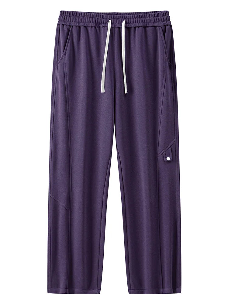 Men’s Relaxed Fit Trousers - Soft Cotton Blend - Drawstring Waist - Casual Everyday Wear