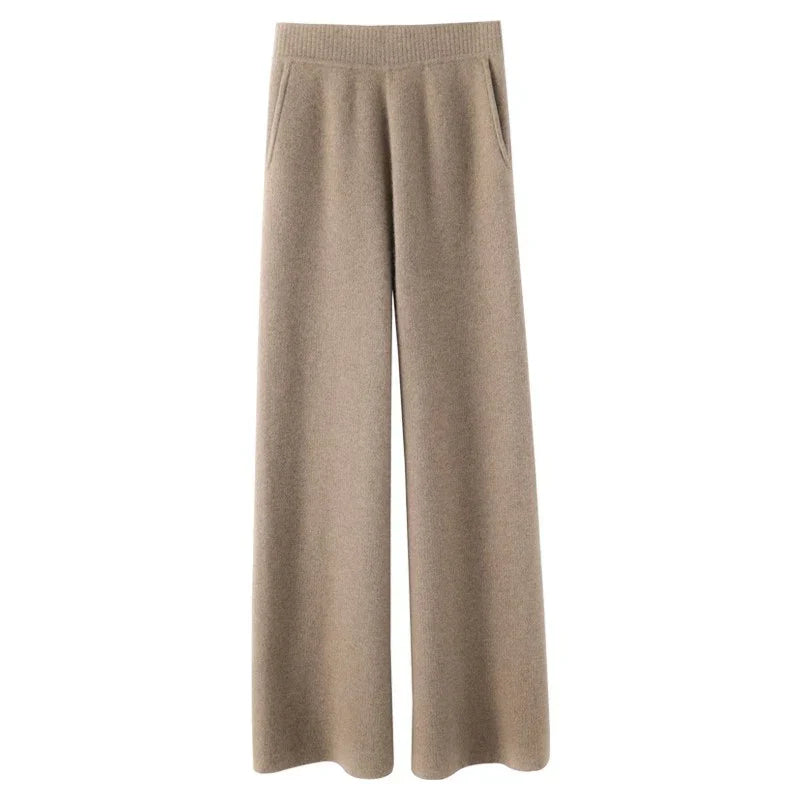 Women’s Sweatpants – Soft Fleece – Wide Leg – Elastic Waist – Full Length with Pockets