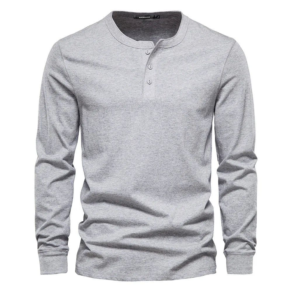 Men’s long sleeve collarless t-shirt