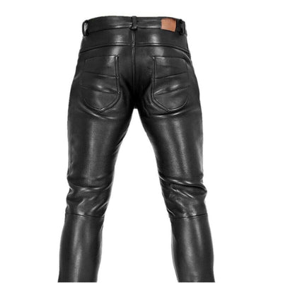 Tough PU leather pants men's