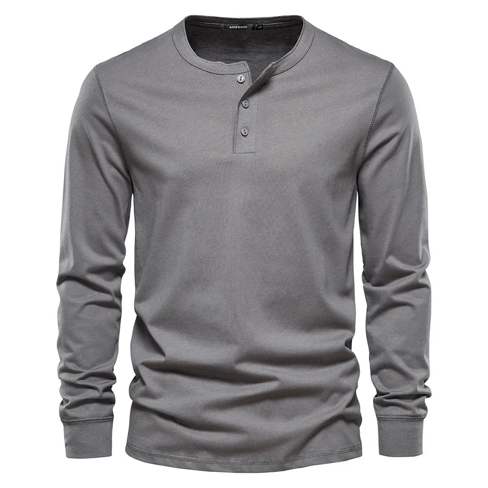 Men’s long sleeve collarless t-shirt