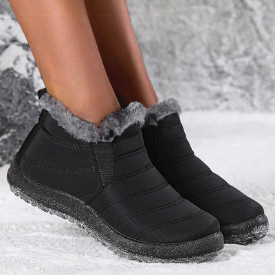Women’s Ankle Boots – Fur Lined – Slip-On – Water Resistant – Supportive Sole