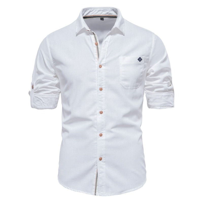 Slim fit button-down shirt for men