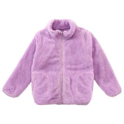 Coral velvet zipper fall winter coat for kids