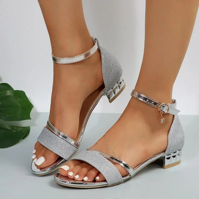 Women’s Open-Toe Sandals – Ankle Strap – Block Heel – Supportive Fit – Elegant Design