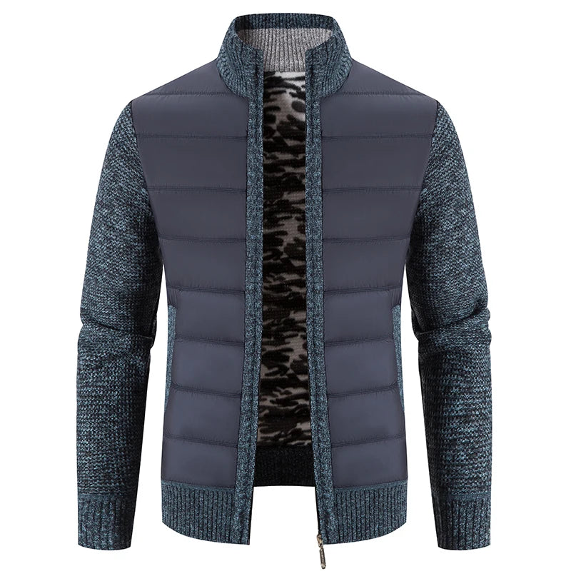 Men's knitted casual jacket with zipper
