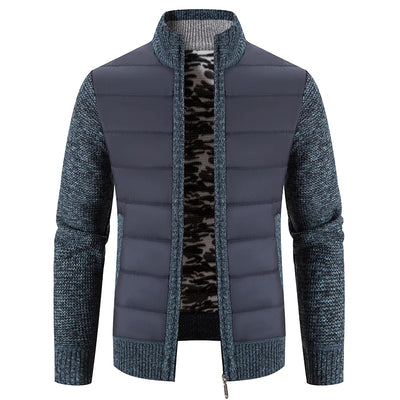 Men's knitted casual jacket with zipper
