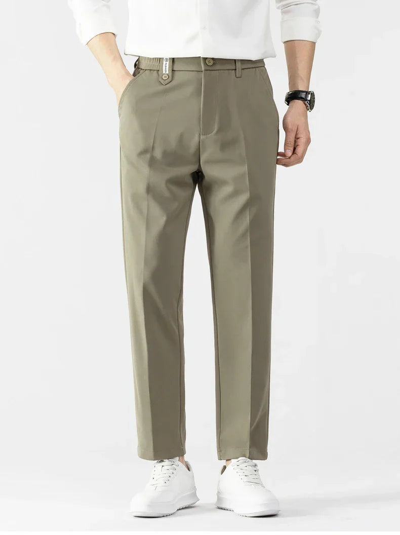 Men’s Slim Fit Trousers – Lightweight Fabric – Tailored Cut – Business Casual Wear