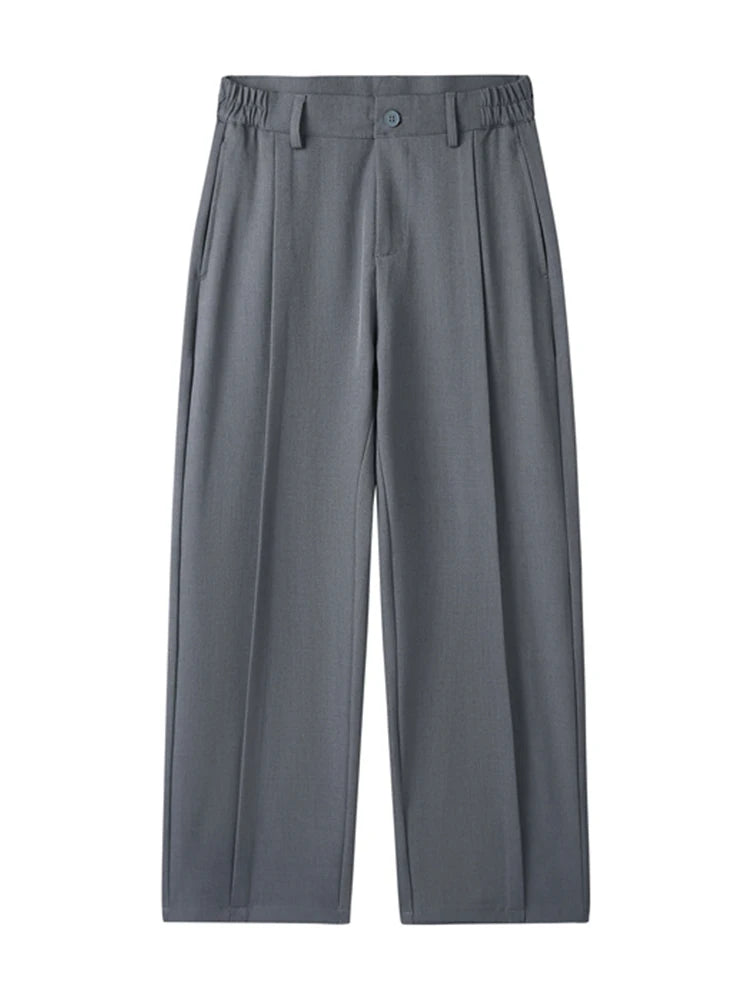 Men's wide leg pleated trousers