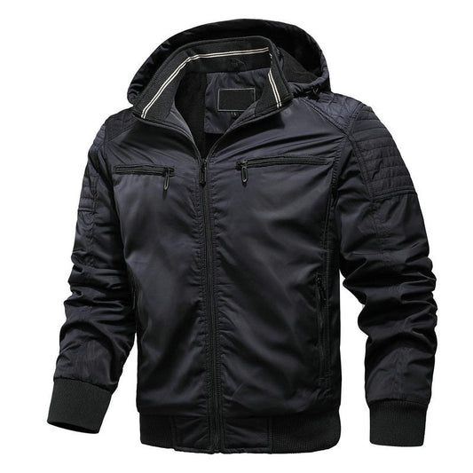 Men's hooded jacket with multiple pockets